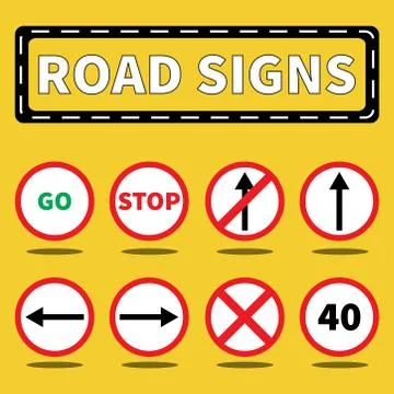 Road signs collection set Stock Illustration