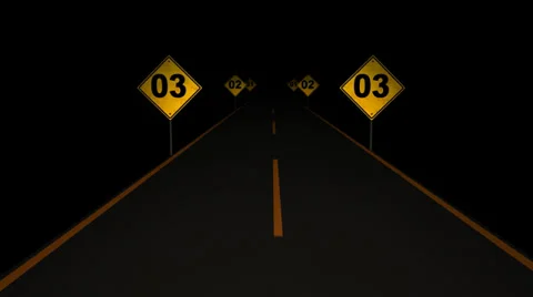 Road Signs Countdown 01 Stock Footage 31268385