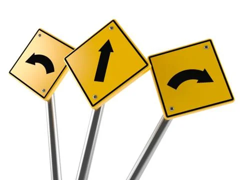 Road signs in different ways Illustrazione stock