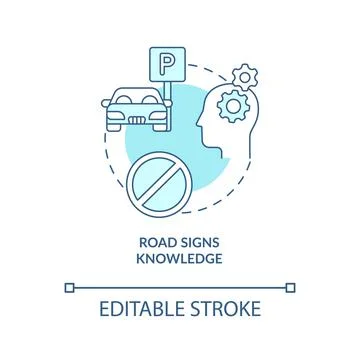 Road signs knowledge blue concept icon 스톡 일러스트