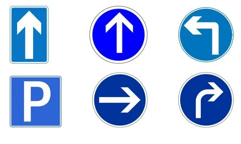Road signs pack on white background, road signs on the white イラスト素材