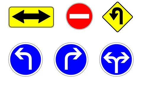 Road signs pack on white background, road signs on the white イラスト素材