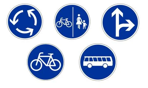 Road signs pack on white background, road signs on the white Stockillustratie