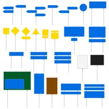 Road signs vector set isolated on white background. Stock Illustration