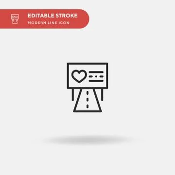 Road Simple vector icon. Illustration symbol design template for web mobile U Stock Illustration