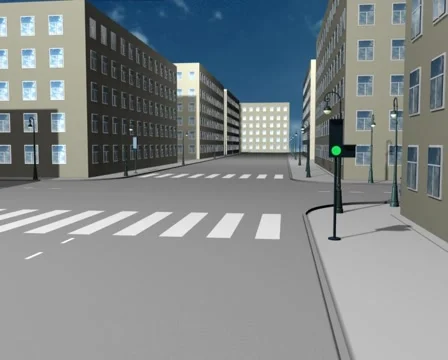 Road situation 3D Stock Footage