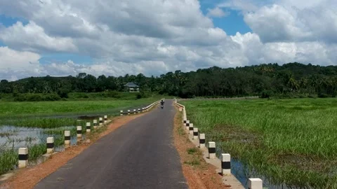 Road of a small town Stockbeeldmateriaal 330953069
