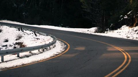 Road with snow 스톡 사진
