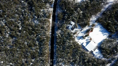 The road on snowy mountain_05 Stock Footage 104648341