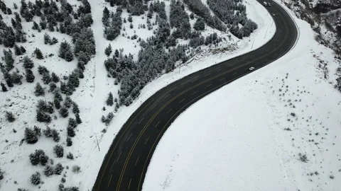 Road in the snowy mountains. Stock Footage 139418718