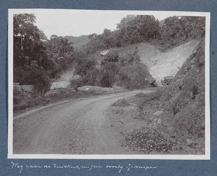 Road to the south coast of Java past Tjisoeroepan. Part of travel album wi... Stock Photos