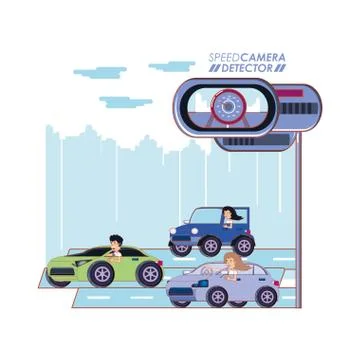 Road with speed camera detector Stock Illustration