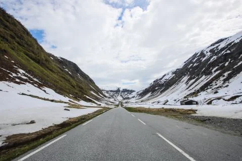 Road in Spring mountains Stock Photos