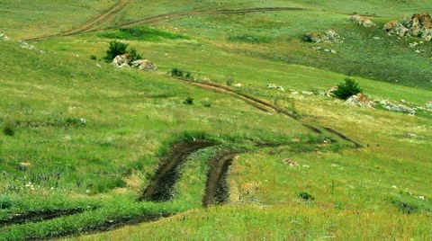 Road in steppe Stock Footage 11226759