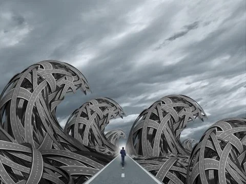 Road With Storm waves イラスト素材