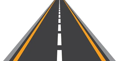 Road straight in forward direction Stock Illustration
