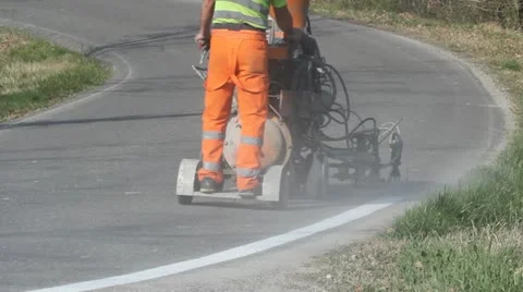 Road striper marking road surface. Stock-Footage 11493010