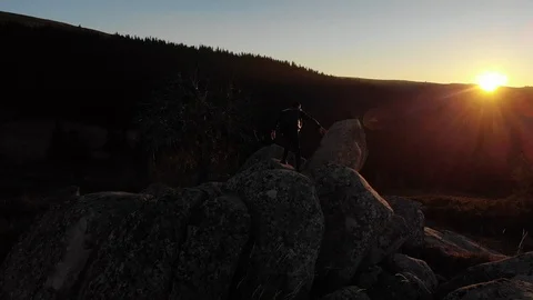 Road To Success Conception Stunning Sunset Contre-jour Stock Footage 100335024