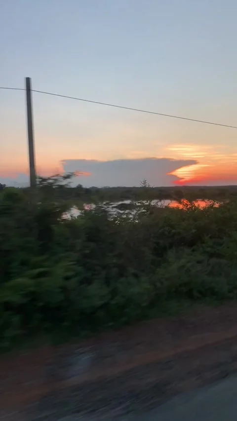 Road sunset in Cambodia Stock-Footage 341126296