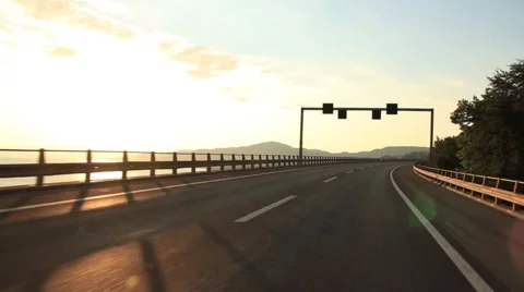 Road at sunset Stock Footage 55631369