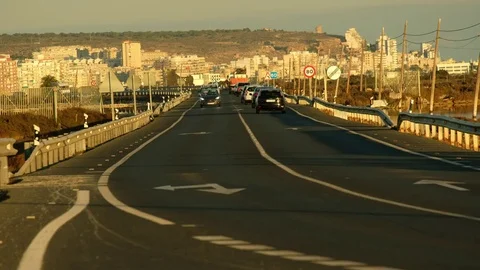 Road in sunset Stock Footage 83466633