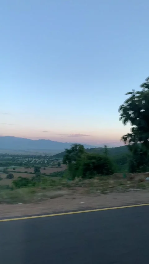 Road sunset at Inle Lake Stock Footage 343754959