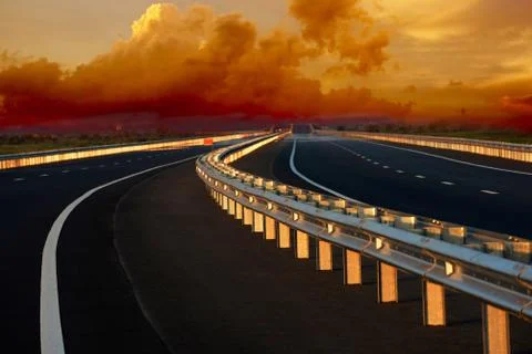 Road into the Sunset Stock Photos