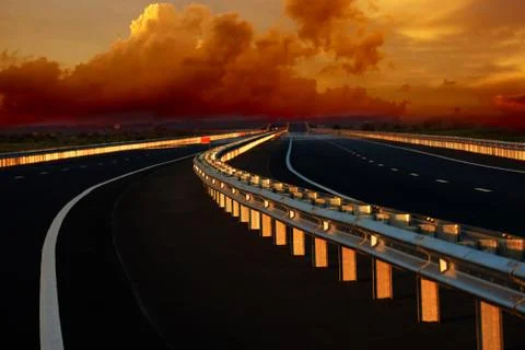 Road into the Sunset Foto stock
