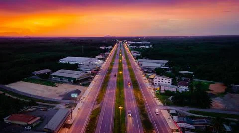 Road to the sunset Stock Photos