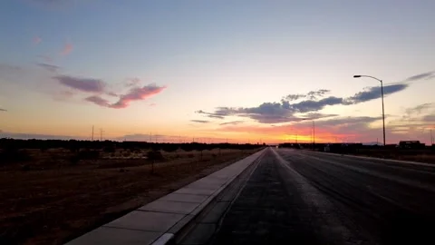 Road at sunset. time laps Stock Footage 253354293