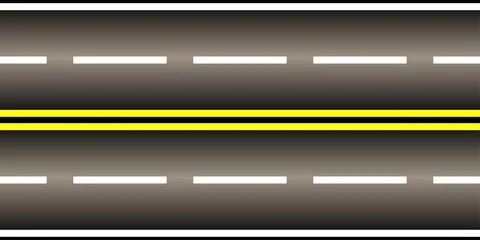 Road surface texture with dashed white lines and solid yellow lines. Suitab.. Stock Illustration