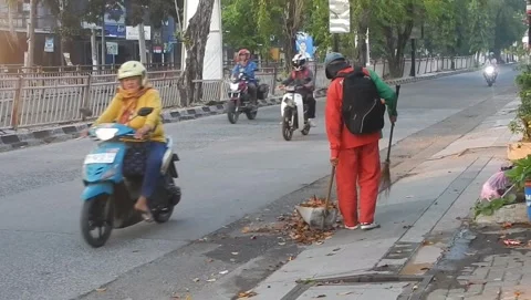 Road Sweeper Stock Footage 281332796
