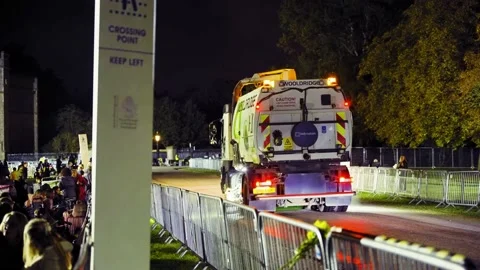 Road Sweeper Before The Queen's Funeral Stock Footage 211394220