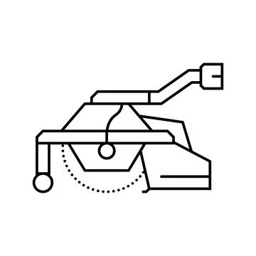 Road sweeper tractor line icon vector illustration Stock Illustration