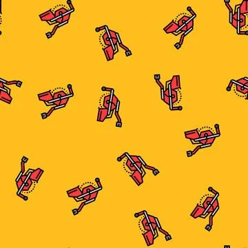 Road sweeper tractor vector seamless pattern Illustrazione stock