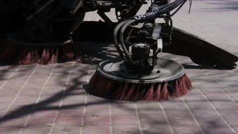 Road sweeper vehicle Stock Footage 155851312