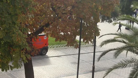 Road Sweeping Cleanng Machine Stock-Footage 90232597