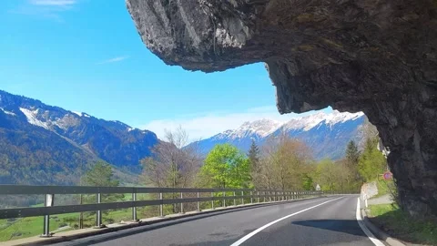 Road in the Swiss mountains Stock Footage 340650469