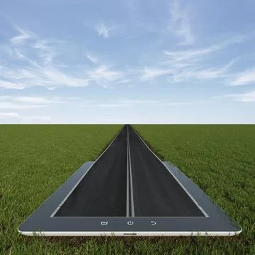 Road from tablet pc Stock Illustration