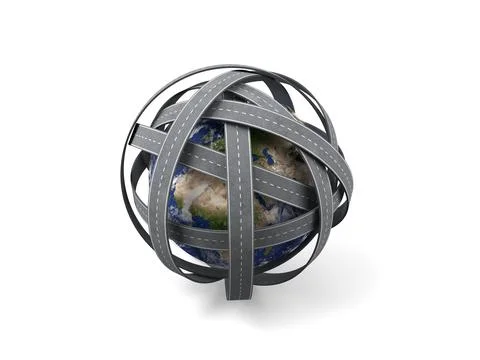 Road tangle and globe Illustrazione stock