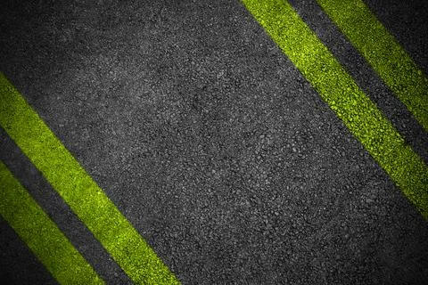 Road texture with four yellow Stock Photos