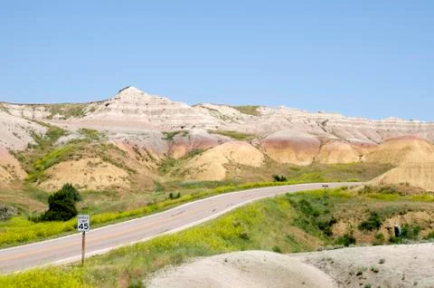 Road Through Badlands Stock Photos