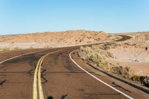 Road through the badlands Stock Photos