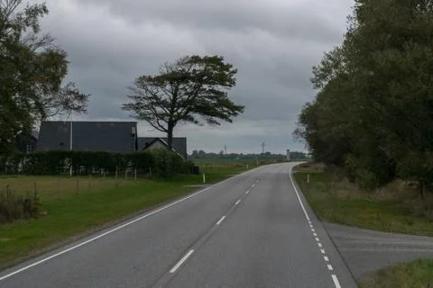 On the road through Denmark Stock Photos