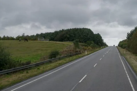 On the road through Denmark Stock Photos
