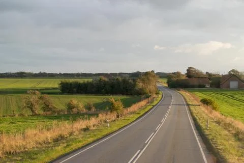On the road through Denmark Stock Photos
