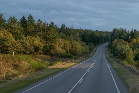 On the road through Denmark Stock Photos