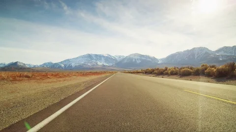 Road through desert mountain landscape Stock Footage 74094193