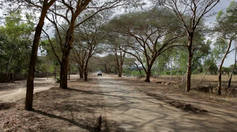 Road through the Dry Zone Region of Burma Stock Footage 36417036