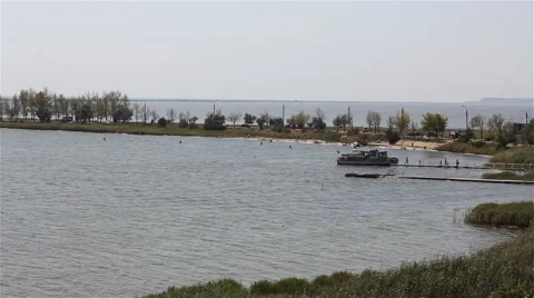 The Road Through The Estuary Stock Footage 58899513